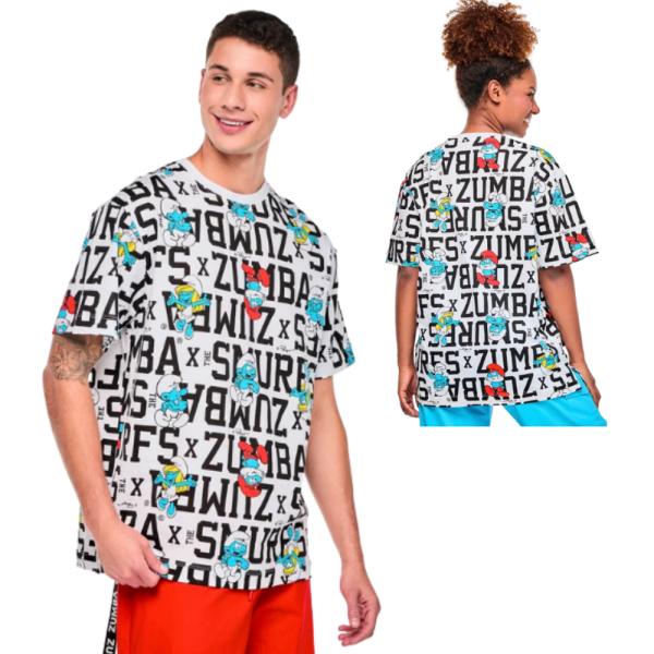ズンバ ZUMBA X The Smurfs スマーフ コラボ ロゴ オーバーサイズ Tシャツ レディース メンズ ユニセックス 取り寄せ