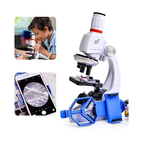 子供顕微鏡セット 初心者顕微鏡セット 初心者用小学生科学実験知恵玩具 倍率切り替え可能