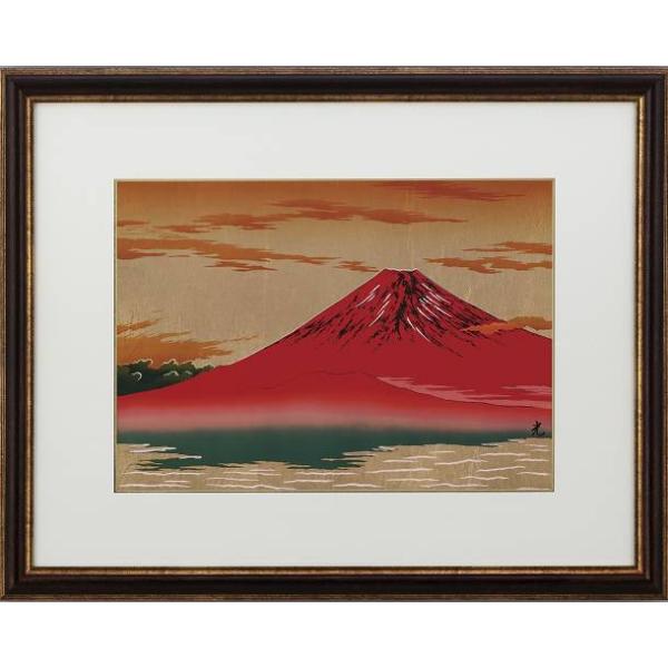 額入り絵画・朝焼 赤富士 金箔アートパネル・アルミ製・代引き不可・工房直送品 b60093e風水ドラゴンヤフー店 通販 Yahoo