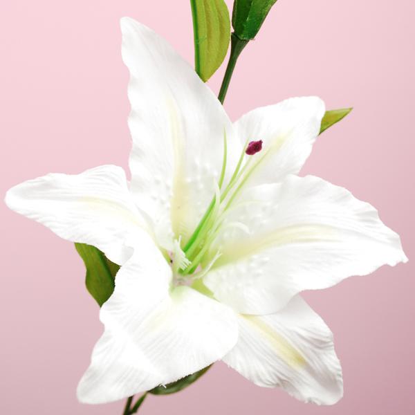 カサブランカはユリ科の花で、大輪の花を咲かせることから「ユリの女王」とも呼ばれます。リアルさに加え、色・質感ともに洗練されたシルクフラワーです。四季折々の花を春夏秋冬の装飾品として楽しめます。 ※花びらが取り外し可能ですので手芸材料にもご利...