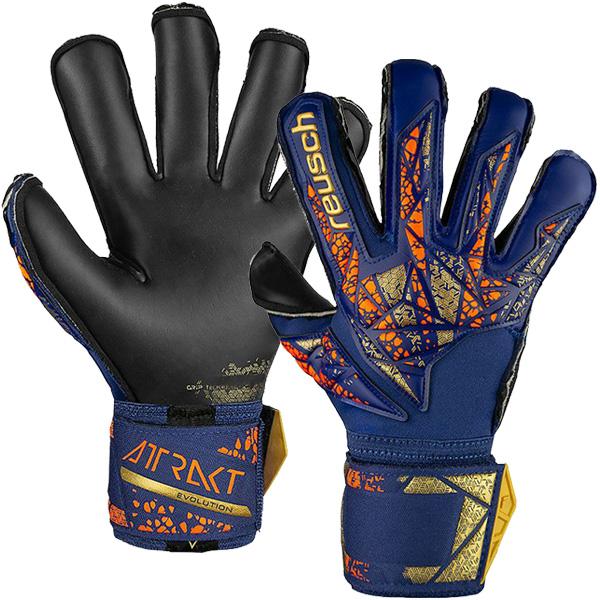 ロイシュ 5470964 アトラクト ゴールドX エボリューション プレミアムブルー/ゴールド/ブラック(4411) ゴールキーパーグローブ サッカー reusch 20p reusch（ロイシュ） アトラクト ゴールドX エボリューション 5470964