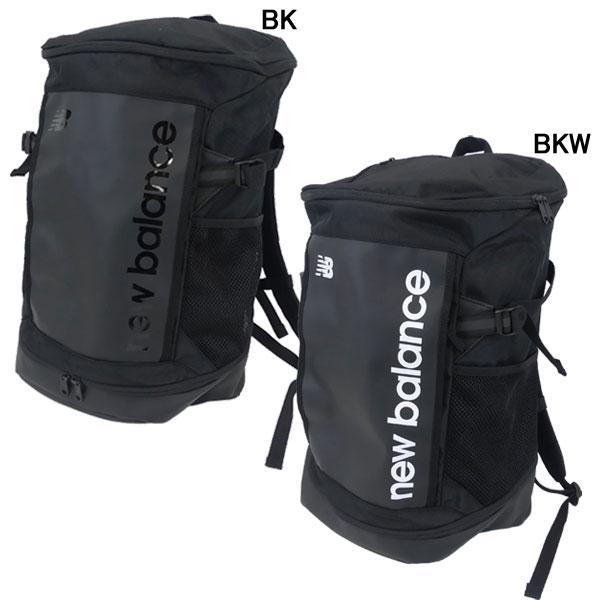 リュックサック 通学 部活 5号球が入るシューズポケット付きメーカー：ニューバランス New Balanceカラー：【BK】　【BKW】素材：ポリエステル、合成皮革サイズ：33×22×50cm容量：35L耐水性の高い生地を採用撥水ファスナー...