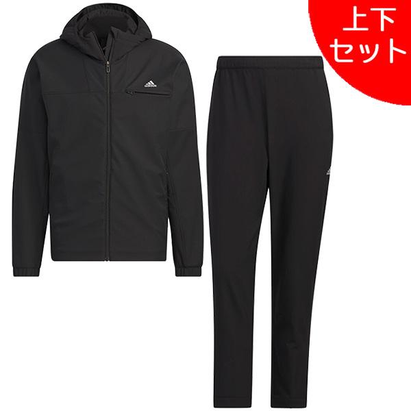 【S】アディダス ウィンドジャケット＆パンツ 黒 IEH98 IEH97 adidas（アディダス） 【上下セット】 裏起毛 MH 撥水ウインド上下