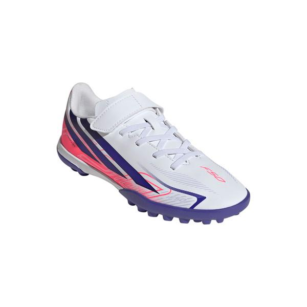 F50 HYPERFAST CLUB H&L TF J アディダス adidas KK1337 ホワイト ジュニア サッカー トレーニングシューズ ベルクロ