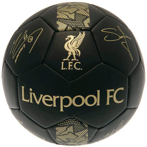 サポーターグッズ サイン入りボールメーカー：リバプール オフィシャル カラー：ブラック/ゴールド素材：-リバプールの選手のサインがプリントされた1号球サイズのボール。※予めご了承の上、ご注文を宜しくお願い致します。１．配送中による破裂などの...