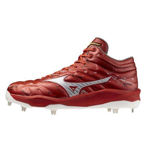 26cm ミズノプロ クッションレボプロ ミッド レッド 野球 スパイク 金属歯 MIZUNO（ミズノ） 野球 スパイク ミズノプロ クッションレボプロ