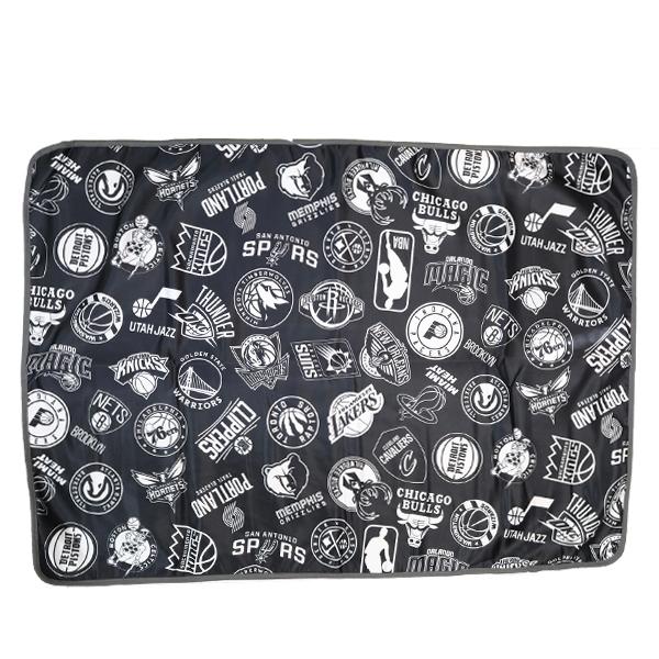 NBA ブランケット【カラー】ブラック×ホワイト【サイズ】100×70【素材】ポリエステル