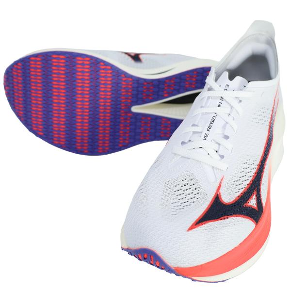 ミズノ MIZUNO メンズ ランニングシューズ WAVE REBELLION PRO 3 ウエーブリベリオンプロ3 マラソン ジョギング 厚底 ホワイト U1GD2530-11