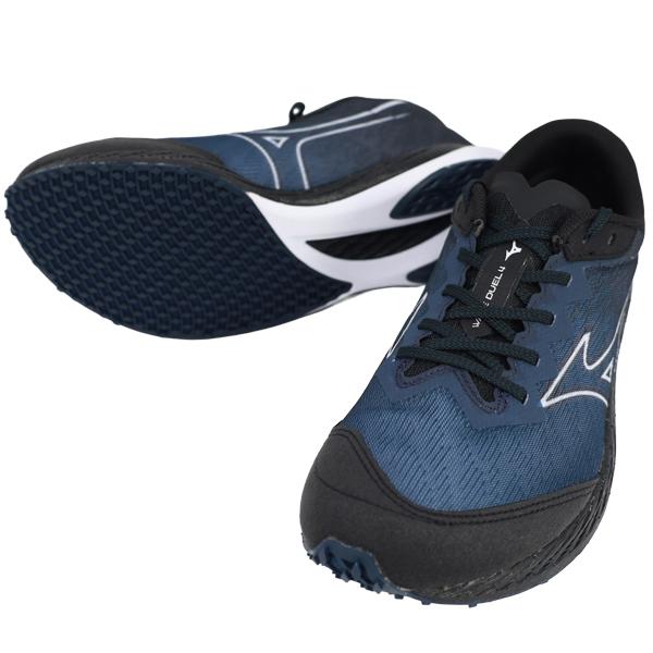 ミズノ MIZUNO メンズ ランニングシューズ WAVE DUEL 4 ウエーブデュエル4 マラソン ジョギング ネイビー U1GD2550-12