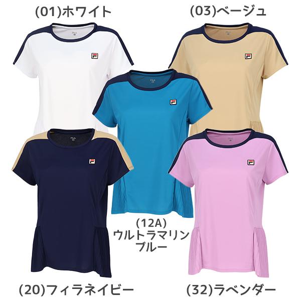 切替でペプラムになったプリーツが程よくウエストのくびれをマークしてくれるゲームシャツ。●カラー：(01)ホワイト、(03)ベージュ、(12A)ウルトラマリンブルー、(20)フィラネイビー、(32)ラベンダー●サイズ：S、M、L、O●素材・材...