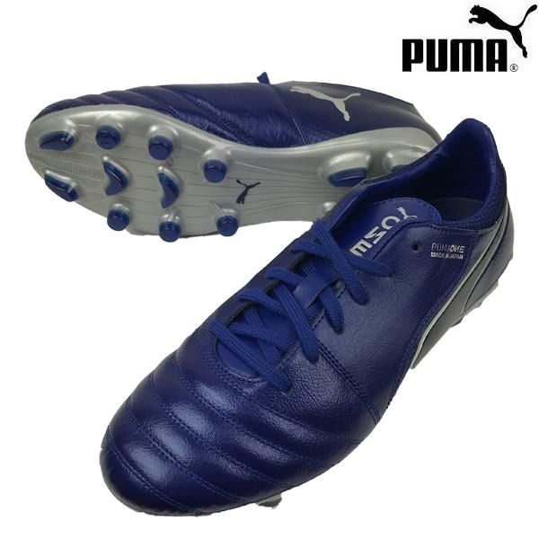 数量限定 超特価 プーマ puma プーマワン j3 hg 104984 04 サッカースパイク ブルー ピーコート 土グラウンド