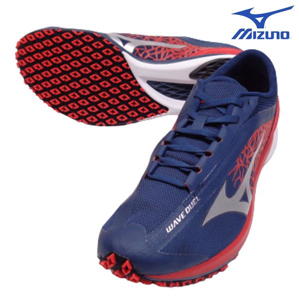 ミズノ Mizuno ウエーブデュエル U1gd メンズ ランニングシューズ 薄底 軽量 レーシング スピード エキデン 陸上 紺 赤 U1gd フタバスポーツサッカー館ヤフー店 通販 Yahoo ショッピング