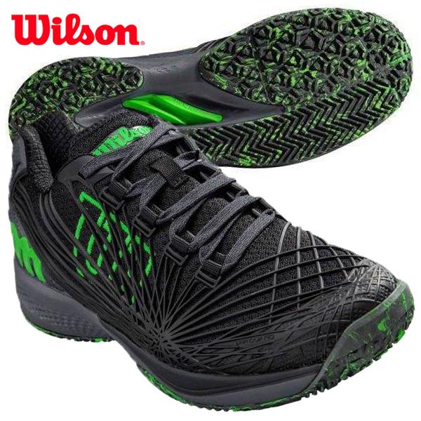 【セール】ウイルソン Wilson KAOS 2.0 OMNI WRS324930 メンズ テニスシューズ オムニ・クレーコート用 ブラック グリーン  黒 緑 特価