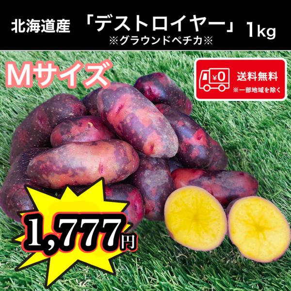希少じゃがいも 北海道産 デストロイヤー Mサイズ 1kg 送料無料 希少じゃがいも 北海道産 デストロイヤー Mサイズ 1kg 送料無料