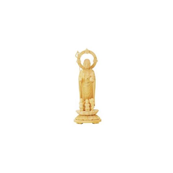 仏像 仏具 総柘植 水子地蔵 丸台 輪光背 ４．５ : bz-0392-45 : 仏壇