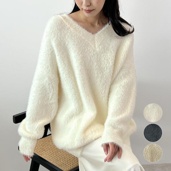 L'Appartement  モヘア Vネックニット Noen（ノエン） セーター ニット モヘアVネックニット メンズ