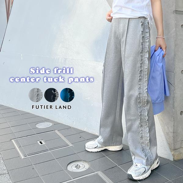 Futier Land（フューティアランド） パンツ フリル タック 伸縮性