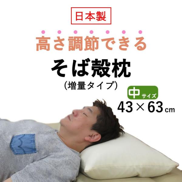 高さ調節できる 薬剤不使用 そば殻まくら 43×63cm オーガニック枕