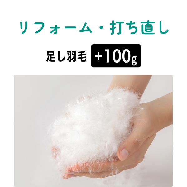 足し羽毛 100g 有料足し羽毛 羽毛布団 打ち直し リフォーム