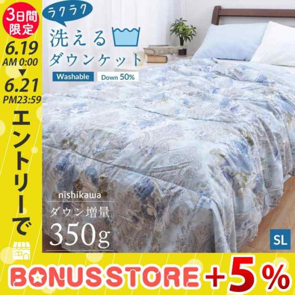 西川（nishikawa） ダウンケット 羽毛 肌ふとん シングル 洗える 薄