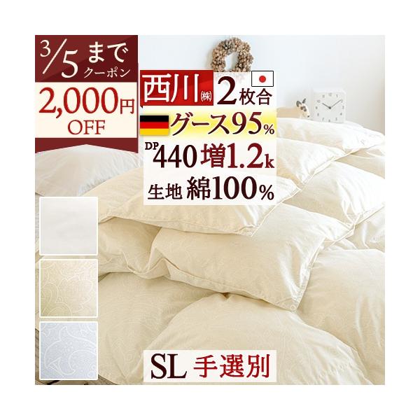 西川（nishikawa） 羽毛布団 2枚合わせ シングル ドイツ産ホワイト