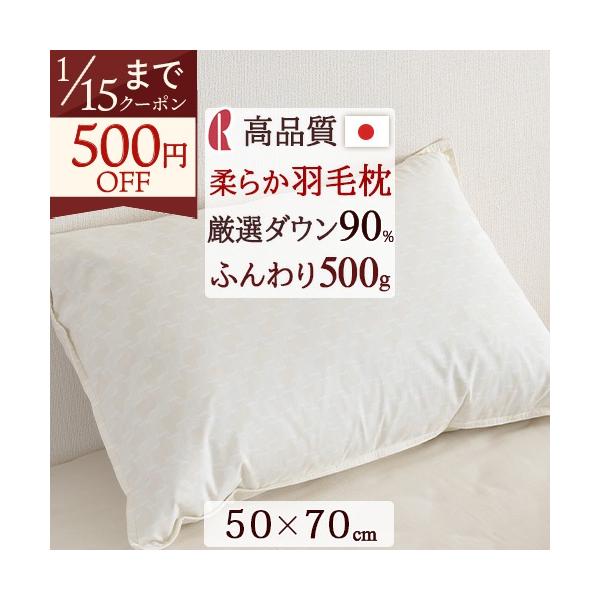 日本製羽毛枕ダウン50％0.64kg入り43×63 ホテル仕様