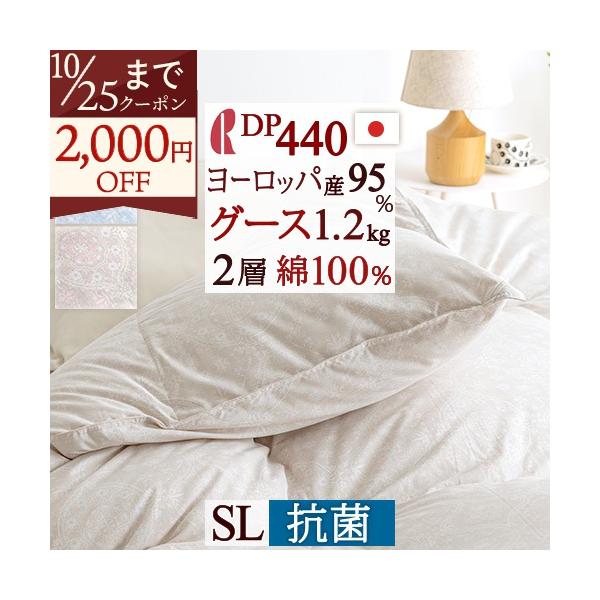 ロマンス小杉 西川掛カバー特典付 羽毛布団 グース シングル 1.2kg