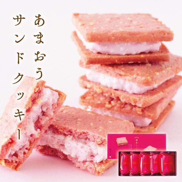 お菓子 手土産 個包装 おしゃれ お配り 誕生日 お礼 お祝い 職場 クッキー ｜ 博多ミノリカ あまおうサンドクッキー 5個入 【0】 宅急便発送 proper