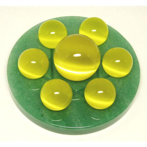 七星陣 ゴールデンカルサイト パワーストーン 金運 開運 風水 置物