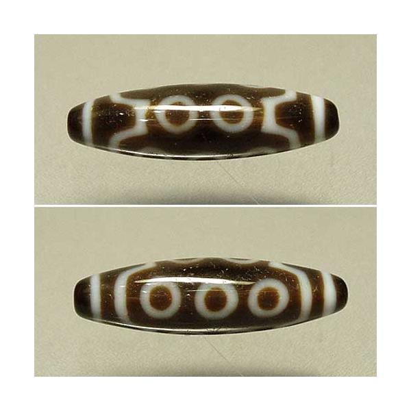 チベットお守りの石　ジー　天珠　二眼 アンティークジービーズ（チベット天珠）二眼 タクツァン・ラモ