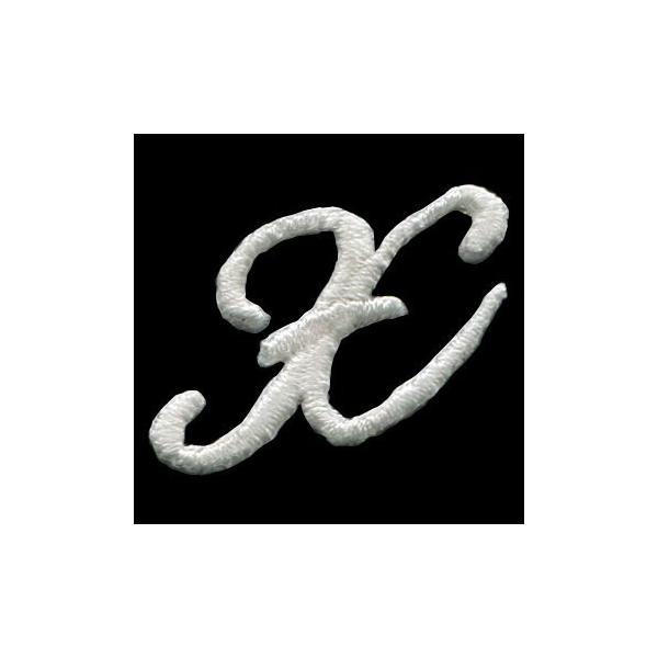 アルファベット 花文字ワッペン (X)