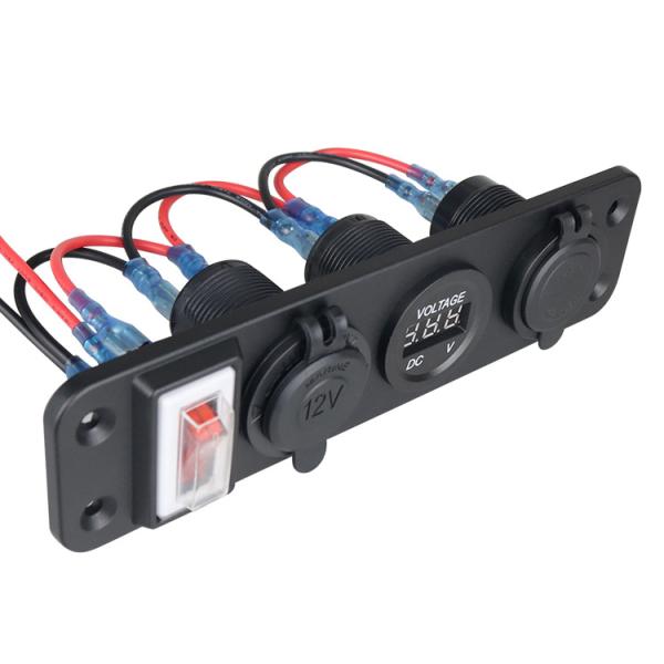 スイッチパネル 増設カバー  デュアルUSBソケット 12V / 24V 埋め込み スイッチ ロッカスイッチ USBソケット チャージャー