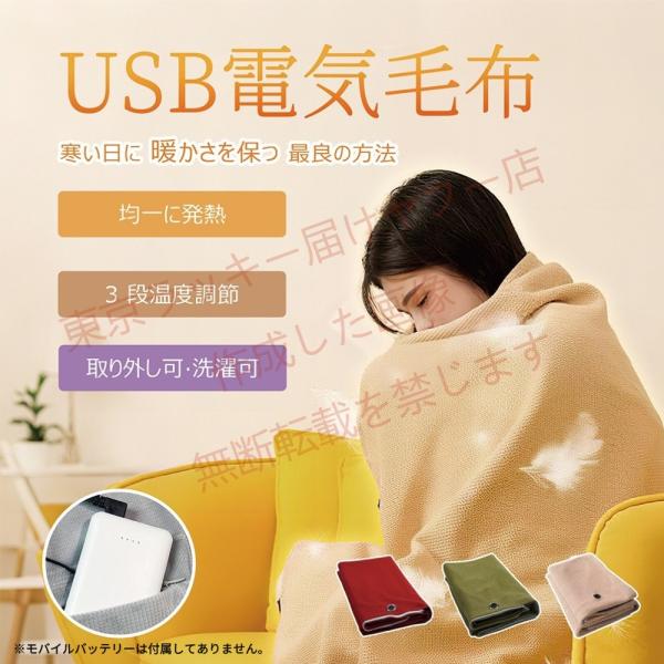 主な仕様 品名：USB給電式 電気肩掛けブランケット電源：DC5V (USB給電)対応電源：モバイルバッテリー（推奨）、PCのUSBポート、車載チャージャー、ACアダプター（5V出力以上のもの）消費電力：高温モード10W/中温モード7.5W...