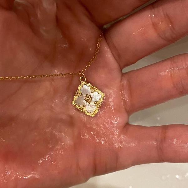 ネックレス ペンダント 天然貝 本貝 アズキチェーン 真珠貝のネックレス 手作り工芸品 蝶 プレゼント レディース 手首飾り 白蝶貝殻 入学式 卒業式 41-50cm