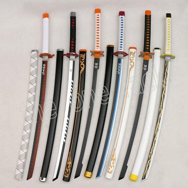 鬼滅の刃の刀 日輪刀 剣木製刀 ベルト付けセット コスプレ 刀鞘 我妻 善逸 炭治郎 冨岡義勇 胡蝶しのぶ 時透 無一郎 コスプレ道具武器模造刀