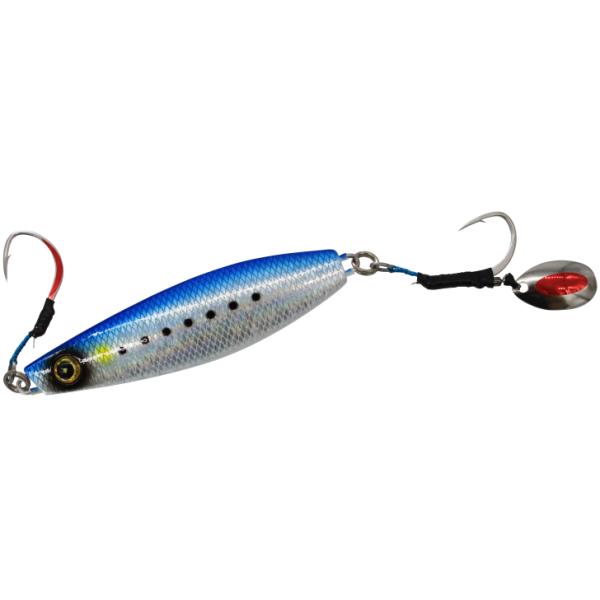 ハヤブサ ジャックアイ 船マキ 100g #1 リアル魚鱗ブルーイワシ網目夜光