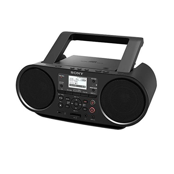 ソニー CDラジオ Bluetooth/FM/AM/ワイドFM対応 語学学習用機能 電池駆動可能 ブラック ZS-RS81BT