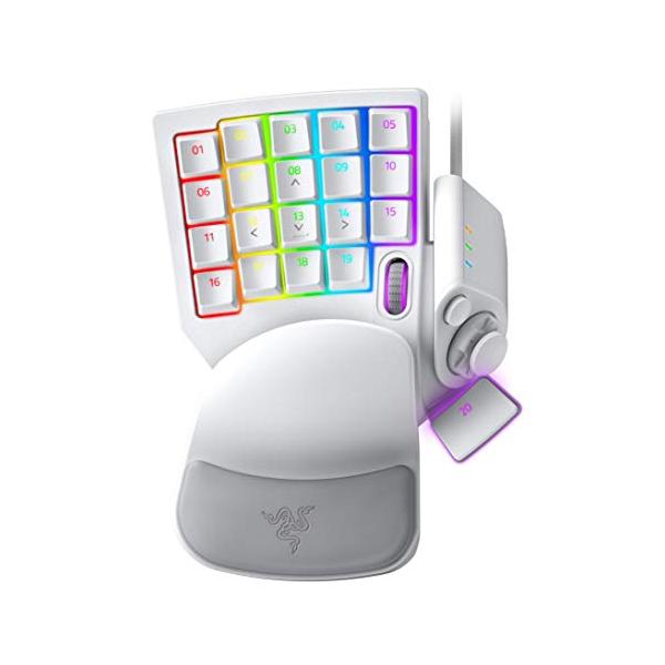 Razer Tartarus Pro Mercury White 左手キーパッド 20個のアナログ動作スイッチ ホイール付 8方向サムパッド 32キーすべてをカスタマイズ可能 【日本
