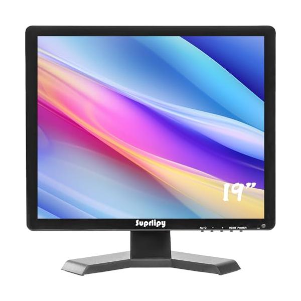 Suprlipy 19インチTFT LCD サプリッピー CCTVモニター 1280x1024 4:3 解像度 カラーディスプレイスクリーン HDMI/VGA/AV/BNC/USB入力対応 リモコン