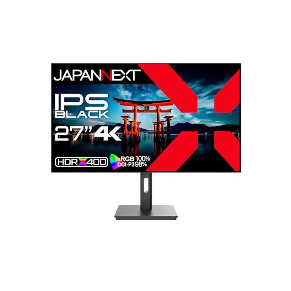 JAPANNEXT 27インチ モニター 4K UHD 3840x2160解像度 IPS BLACK