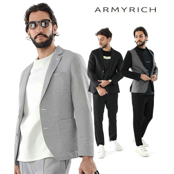 ストレッチメッシュスーツ 上下セット セットアップ ARMYRICH カジュアル きれいめ 大人 結婚式 パーティー ビジネス アーミーリッチ