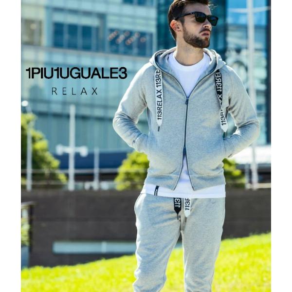 セットアップ 上下セット 1PIU1UGUALE3 RELAX ステッチパーカー&パンツセット ウノピゥウノウグァーレトレ リラックス ジャージ スウェット