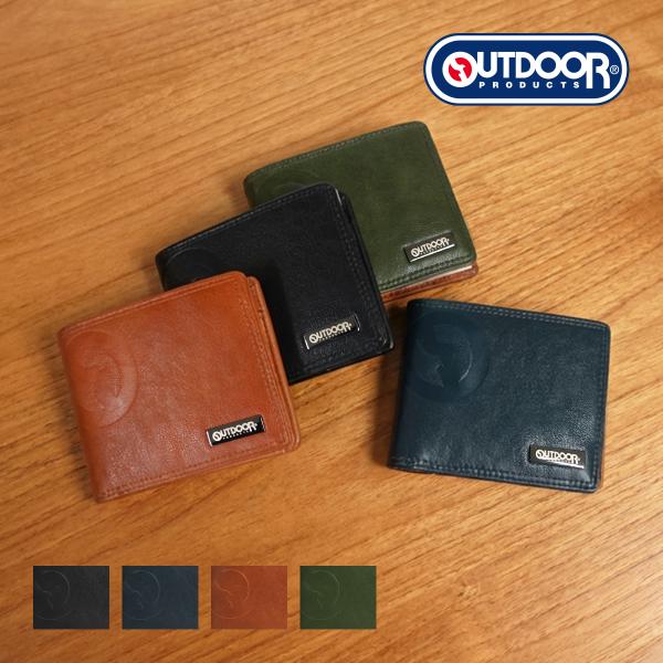 アウトドアプロダクツ 財布 二つ折財布 OUTDOOR PRODUCTS ロゴエンボス クラシカル合皮 合成皮革 メンズ レディース ウォレット コンパクト