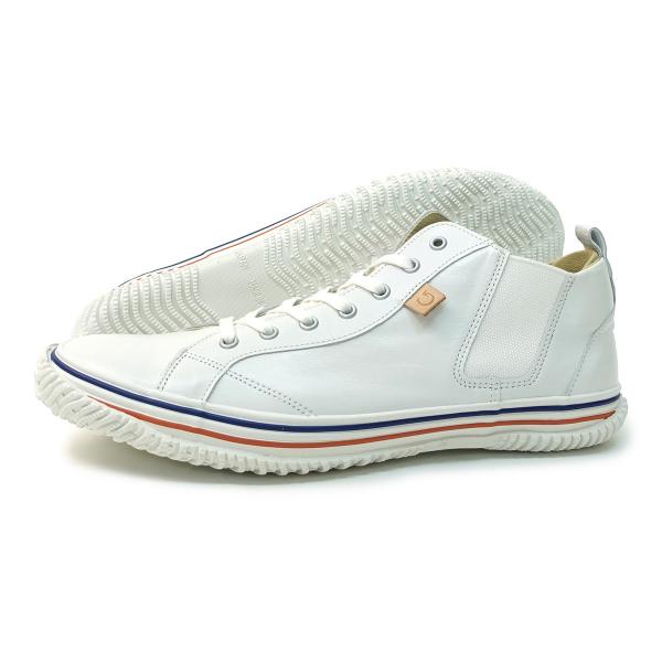 スピングルムーヴ カンガルーレザー SP-442 ホワイト×ホワイト SS SP-442 White/White | 国産ハンドメイド スニーカー スピングル