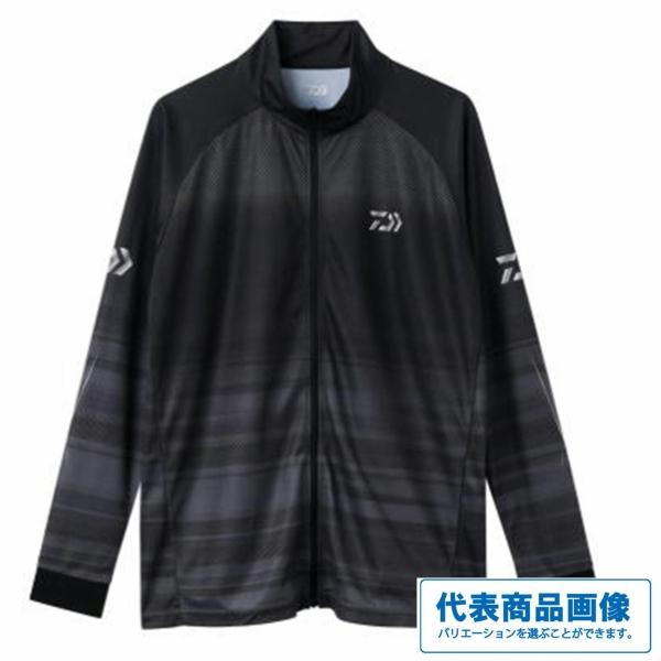 DE-7326 ロングスリーブ ドライシャツ フルジップ ブラック グローブ