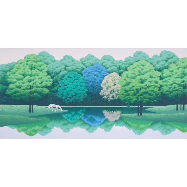 国武久巳「湖畔香る」シルクスクリーン : ギャラリーかわなか