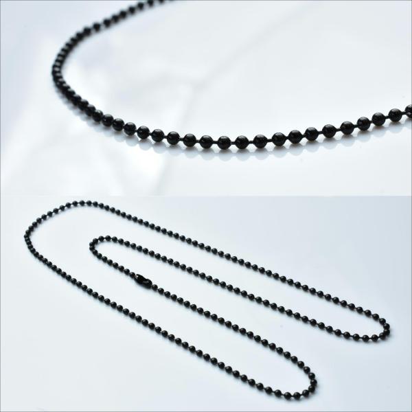 ネックレス ステンレス / 1.5mm ボール ブラック 35cm〜60cm 長さ1cm単位対応/ 普段使いしやすいチェーン プチ プレゼントにも /chain-0020 ジーラブ