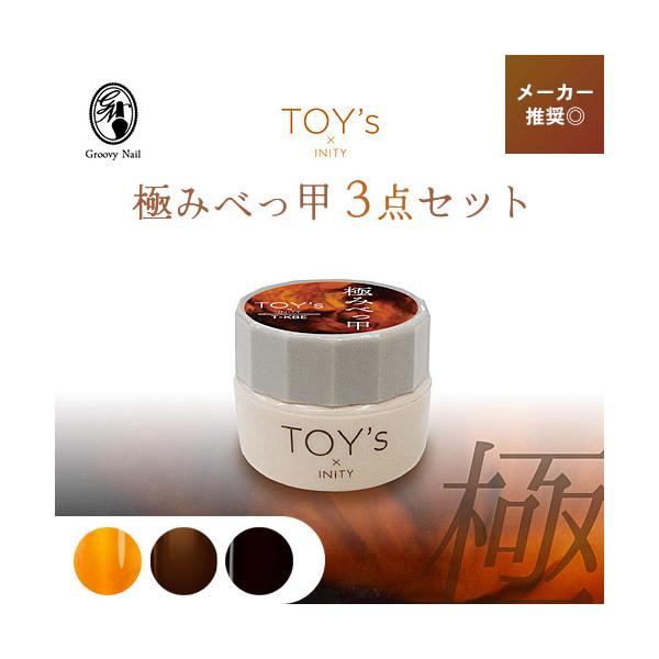 TOY's × INITY カラージェル 極みべっ甲 3点セット べっこうネイル クリアカラー ジェルネイル ニュアンスネイル ハイエンドカラー【ネコポス対応】