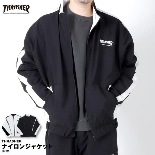 THRASHER ブラックナイロンジャケット THRASHER ブラック ナイロンジャケット - メルカリ