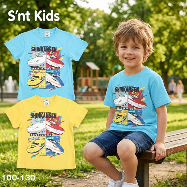 セントキッズ Ｔシャツ 半袖 半そで 子供 キッズ 男の子 新幹線 電車 乗り物 こども 鉄道 夏 のりもの ドクターイエロー 923 E6